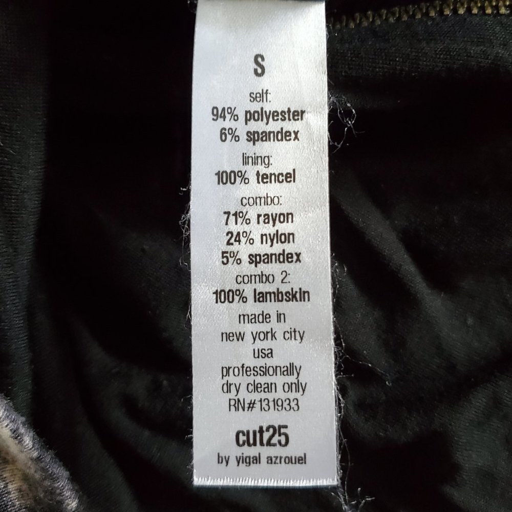 Cut25 by Yigal Azrouel Leather Trim Marbled Print Dress Size Small - Picture 10 of 15